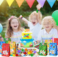 Bouwstenen Kinder Verjaardagsfeestje Speelgoedstenen Polsbandjes Sleutelhangers Label/Tattoo Stickers Speelgoed Cadeautasjes Favorieten