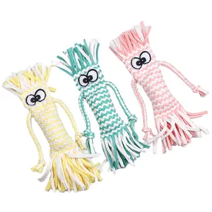 Jouets en corde de coton pour animaux de compagnie jouet pour chat grincement des dents nœuds de morsure de chien corde en coton jouet à mâcher pour chien épouvantail