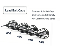 Lovita Cage à appâts pour carpes européennes à quatre griffes, 30g 60g, lestée au plomb, distributeur d'engrais durable et écologique pour la pêche au gros