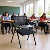 Chaise pliante de formation en gros avec tablette d'écriture, chaise d'étudiant en plastique pour salle de classe, salle de conférence, mobilier de réunion