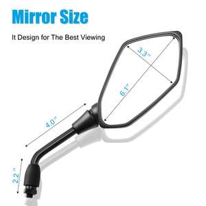 Espejo Retrovisor Universal Ajustable para Motocicleta - Espejo Convexo Rómbico con Tornillo de Rosca a la Derecha de 10 mm, 8 mm, 10 mm - Product Image 3