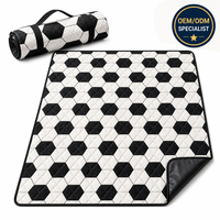 Couverture de pique-nique pliable personnalisée OEM ODM, imperméable, écologique, en tissu Oxford, 60x80 pouces, avec support en PEVA PVC, matelassée par ultrasons, avec logo
