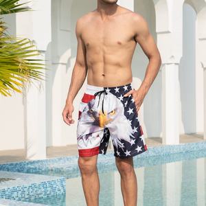 Shorts de plage pour hommes personnalisés, à séchage rapide, respirants, imprimés animaliers, à carreaux, à motifs paisley, vêtements de plage décontractés pour adultes, vente chaude - Product Image 2