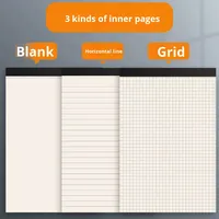 Carnet de notes A5 épaissi grand format avec reliure thermique, pages détachables, lignes horizontales, bloc-notes vierge, carnet de croquis quadrillé pour usage professionnel