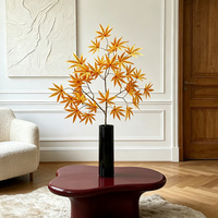 Branches de feuilles d'érable décoratives écologiques en plastique, réalistes, multicolores et multi-tailles pour l'aménagement de cours et les compositions florales de mariage