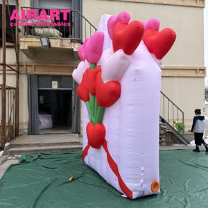Mur de fleurs gonflable en forme de cœur sur mesure pour <span class=keywords><strong>promotion</strong></span> extérieure de marque - Product Image 4