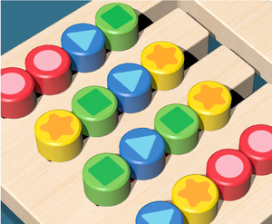 Jeu de position en bois double face à quatre couleurs formation à la <span class=keywords><strong>pensée</strong></span> logique reconnaissance de l'éducation précoce jouet d'intelligence des lumières - Product Image 2
