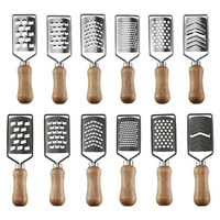 Mini râpe à fromage en acier inoxydable 304 trancheuse de légumes de cuisine râpe à citron pour chocolats bois caoutchouc avec outils en bois de caoutchouc