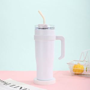 Vaso térmico de viaje para coche Ice Bully Handle Mug de 40oz, doble pared, con tapa, pajita y base antideslizante, ODM, marca personalizada - Product Image 5