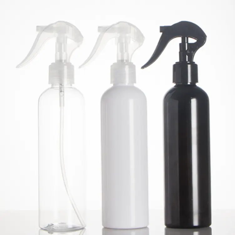 Wholesale Black Recycled Plastic 250ml spray bottle 8oz white Empty Plastic Spray Bottles for Cleaning Solutions