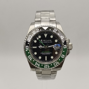 Montre mécanique populaire NH34 GMT pour hommes, montre-bracelet automatique de luxe SEILOCE, acier inoxydable, étanche 50M, montres de sport - Product Image 2
