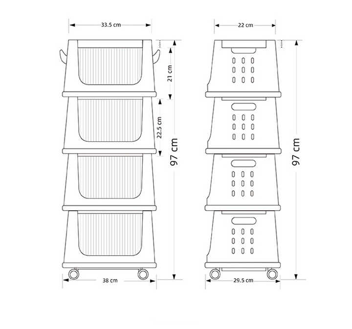 Portable plastic storage rolling cart carts removable