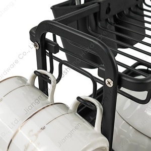 Escurridor de Platos de Doble Capa de Aluminio con Bandeja, Escurridor de Cocina de Secado Rápido, Escurridor de Encimera Cuadrado - Product Image 3