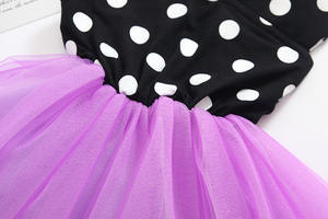 Vestido de tirantes sin espalda de gasa con lunares morado para bebé niña recién nacida, dulce y encantador, verano 2021 - Product Image 4