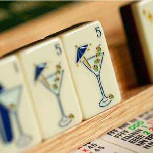 <span class=keywords><strong>Jeu</strong></span> de Mahjong Américain Personnalisé Grands Immeubles de New York, 160 Tuiles Acryliques, Coffret Cadeau de Luxe Thème Cocktail Martini de la Ville de New York - Product Image 4