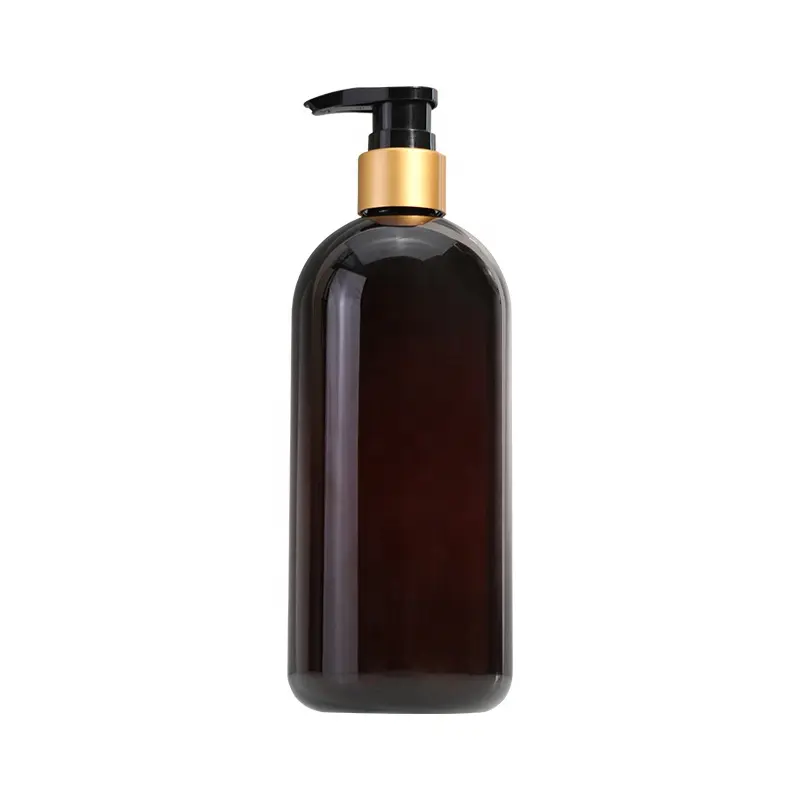 Kunststoff behälter Lieferant 500ml 16oz leere Boston Round Shampoo Kunststoff schwarze Flaschen mit Lotion pumpensp ender