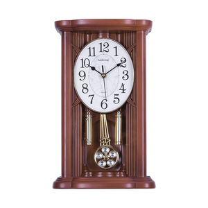 Haizhixing Grandfather <b>Clock</b> Reddish Brown Pillar Shape Quartz <b>Movement</b> Wall <b>Clock</b> With Pendulum And Chime - Product Image 3