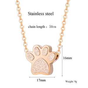 Collar con Colgante de Huella de Mascota en Acero Inoxidable Esmerilado, Joyería Conmemorativa para Mascotas, con 4 Opciones de Color Brillante, Venta al Por Mayor - Product Image 4