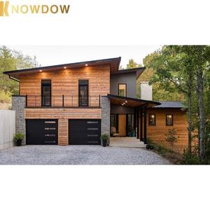 Conception <span class=keywords><strong>de</strong></span> <span class=keywords><strong>porte</strong></span> <span class=keywords><strong>de</strong></span> <span class=keywords><strong>garage</strong></span> personnalisée KNOWDOW pour les maisons, panneau métallique contemporain <span class=keywords><strong>avec</strong></span> finition imitation bois, intégration <span class=keywords><strong>de</strong></span> moteur automatique - Product Image 2