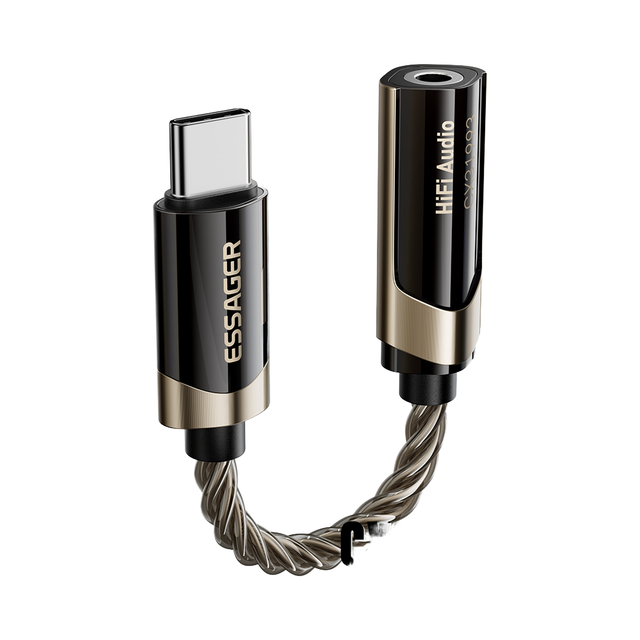ESSAGER ES-YP29 Hi-Fi DAC USB-C to 3.5mm Audio Adapter for Mobile Phone Laptop Earphone & Speaker