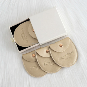 Magnifique boîte à bijoux en cuir PU doré, mini pochette unique pour accessoires avec bouton-pression, idéale pour emballer des bijoux en cadeau - Product Image 6