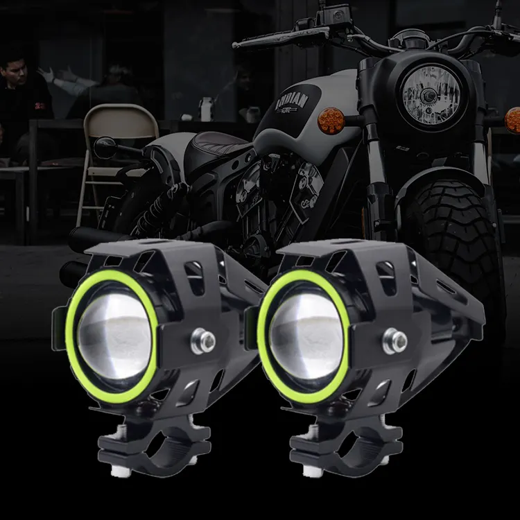 Lampu proyektor sepeda motor, 5W 10W Mini U7 mata malaikat LED lampu depan sepeda motor lampu Led berkendara