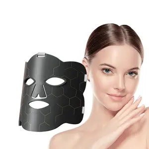 Masque de photothérapie faciale à diode électroluminescente en silicone, fabricant d'appareils de beauté pour le visage de thérapie par la lumière rouge proche infrarouge OEM