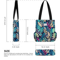 Sac fourre-tout en polyester à imprimé floral vintage, imperméable, léger, portable, sac à bandoulière pour le yoga, la gym, la natation, la plage, les courses