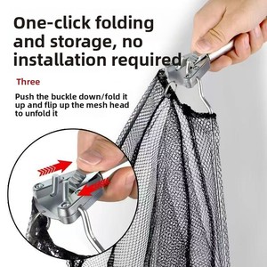 Épuisette de pêche pliable et télescopique en acier inoxydable, multi-tailles, portable, pour eau douce et eau salée, séchage rapide - Product Image 5