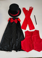 Cape d'Halloween, chapeau, nœud papillon, baguette magique, accessoires de costume de jeu de rôle, accessoires de performance, cape magique