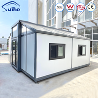 Maison préfabriquée modulaire extensible à double aile de 20 pieds, maison préfabriquée en conteneur en acier