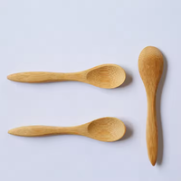 Cuillère de cuisine en bambou massif certifiée FDA LFGB FSC, personnalisable avec logo, écologique, lisse et sans éclats, idéale pour le miel, le thé et les aliments pour bébés