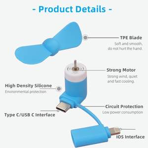 Mini ventilateur portable USB à faible consommation d'énergie pour téléphone, à clipser, pour l'extérieur, avec refroidissement par air - Product Image 3