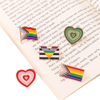 XP-Promos Épingles en émail dégradé Drapeau de fierté Coeur Arc-en-ciel Progrès Victoire Broche Revers Badge Peint Letterpress Imprimé Métal