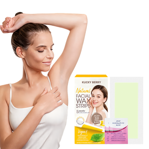 Strisce Depilatorie <span class=keywords><strong>Viso</strong></span> in Tessuto Non Tessuto Vegano Biologico Personalizzate con Etichetta Privata, Ingredienti Naturali, Non Testate su Animali, per Saloni di Bellezza e Parrucchieri - Product Image 2