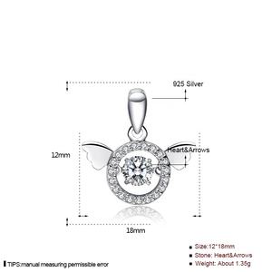DC43 Fashion 925 perhiasan perak liontin sayap jimat malaikat liontin zirkon pintar untuk Kalung anak perempuan sebagai hadiah - Product Image 6