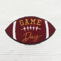 Patchs personnalisés pour le jour de match de football américain, avec paillettes et broderie chenille, thermocollants pour vêtements