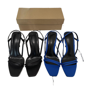 Sandalias de tacón alto estilo francés con punta cuadrada y abierta, elegantes, para mujer, que estilizan la figura, fáciles de combinar, novedad 2025 - Product Image 2