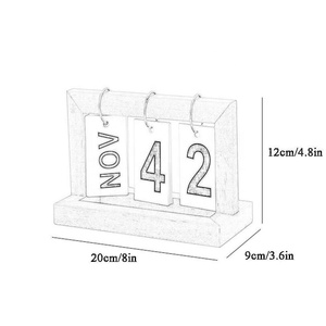Personalizado negro <span class=keywords><strong>de</strong></span> <span class=keywords><strong>madera</strong></span> llegada perpetuo <span class=keywords><strong>de</strong></span> escritorio calendario bloque - Product Image 2