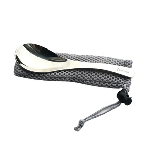 Custom Gray Sandwich Mesh Cutlery Storage Pouch Portable Mesh Utensil Bag for Travel Spoon <strong>Fork</strong> Tableware - Product Image 3
