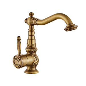 Rubinetto in Ottone Stile Retrò Europeo con Valvola in Ceramica, Design Moderno, Montaggio su Piano, Monocomando per Lavabo <span class=keywords><strong>Bagno</strong></span> - Product Image 1