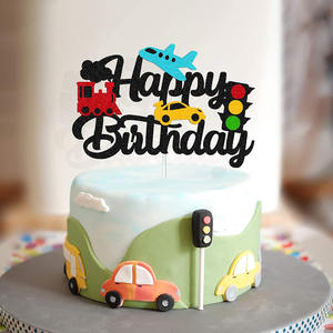 Décoration de gâteau de voiture de <span class=keywords><strong>train</strong></span> d'avion thème <span class=keywords><strong>transport</strong></span> décoration de fête d'anniversaire de bébé - Product Image 5