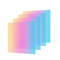 Panneau en acrylique écologique irisé arc-en-ciel, plaque PMMA dichroïque transparente, panneau en plastique plexiglas moulé découpé au laser sur mesure, motif dessin animé