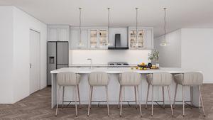 Armoire de cuisine classique de style shaker blanche, luxe, en bois, design personnalisé, prête à assembler, meubles de cuisine - Product Image 6