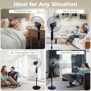 Ventilateur sur pied portable 16 pouces à bas prix, ventilateur oscillant pour la maison avec commande mécanique, ventilateur sur pied pour usage domestique - Product Image 4