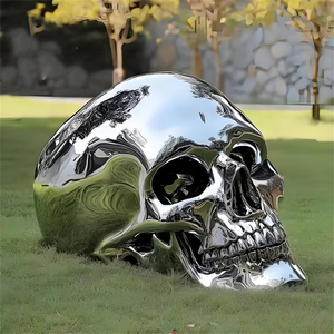 Hiện đại ngoài trời trừu tượng thép không gỉ Skeleton tượng tùy chỉnh nhà máy kim loại nghệ thuật điêu khắc SỌ thiết kế - Product Image 5