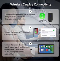 Adaptateur sans fil CarPlay et Android Auto avec commande vocale Siri et prise en charge des cartes en ligne pour iPhone - Mini dongle