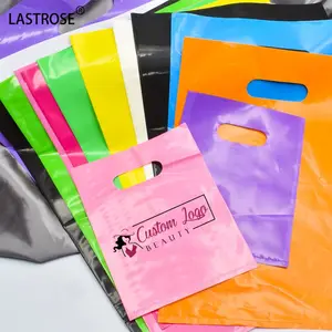 环保模切包装提手袋贴牌购物塑料服装袋礼品袋，带您自己的标志，适合小企业