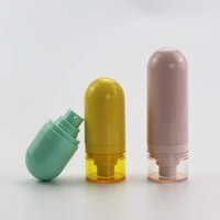 15ml 30ml 50ml bomba de loción sin aire cubierta botellas base Creen boca abajo protector solar cosmético cuidado de la piel botella de embalaje