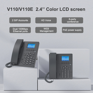 Hochwertiges V110 IP-Telefon mit 2,4-Zoll-Farbdisplay (320*240), HD-Sprachqualität, VoIP für Geschäft und Hotel, Wi-Fi, 6-Party, Linux-basiertes SIP, Schwarz 2000 - Product Image 3